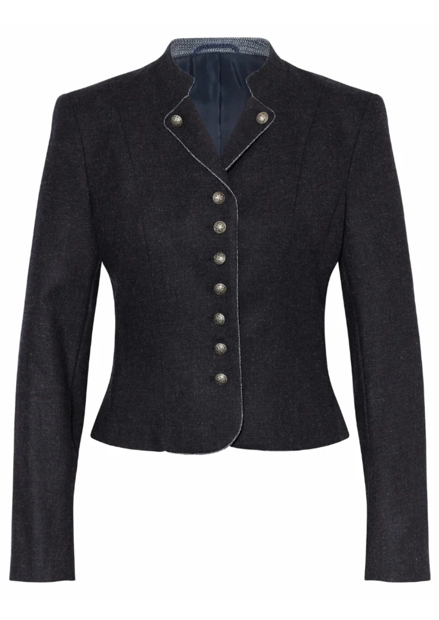 Women's traditional Bavarian Trachten wool jacket with classic embroidery.