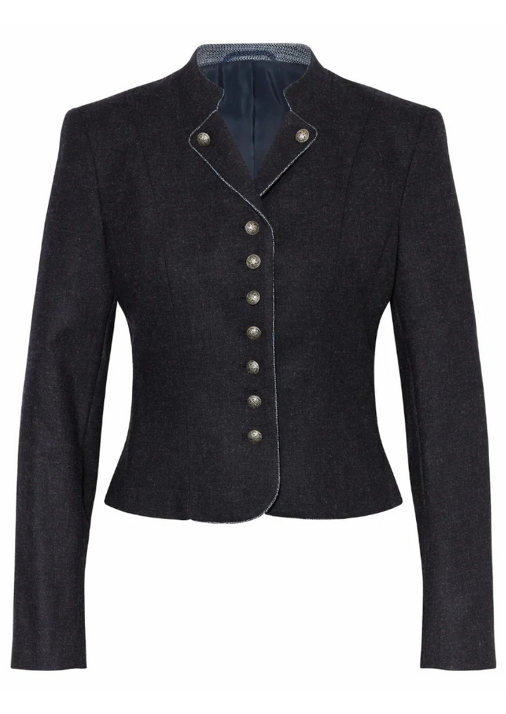 Women's traditional Bavarian Trachten wool jacket with classic embroidery.