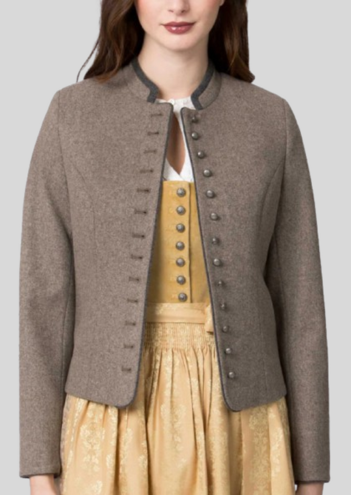 Traditional women's wool jacket, perfect for Oktoberfest celebrations.