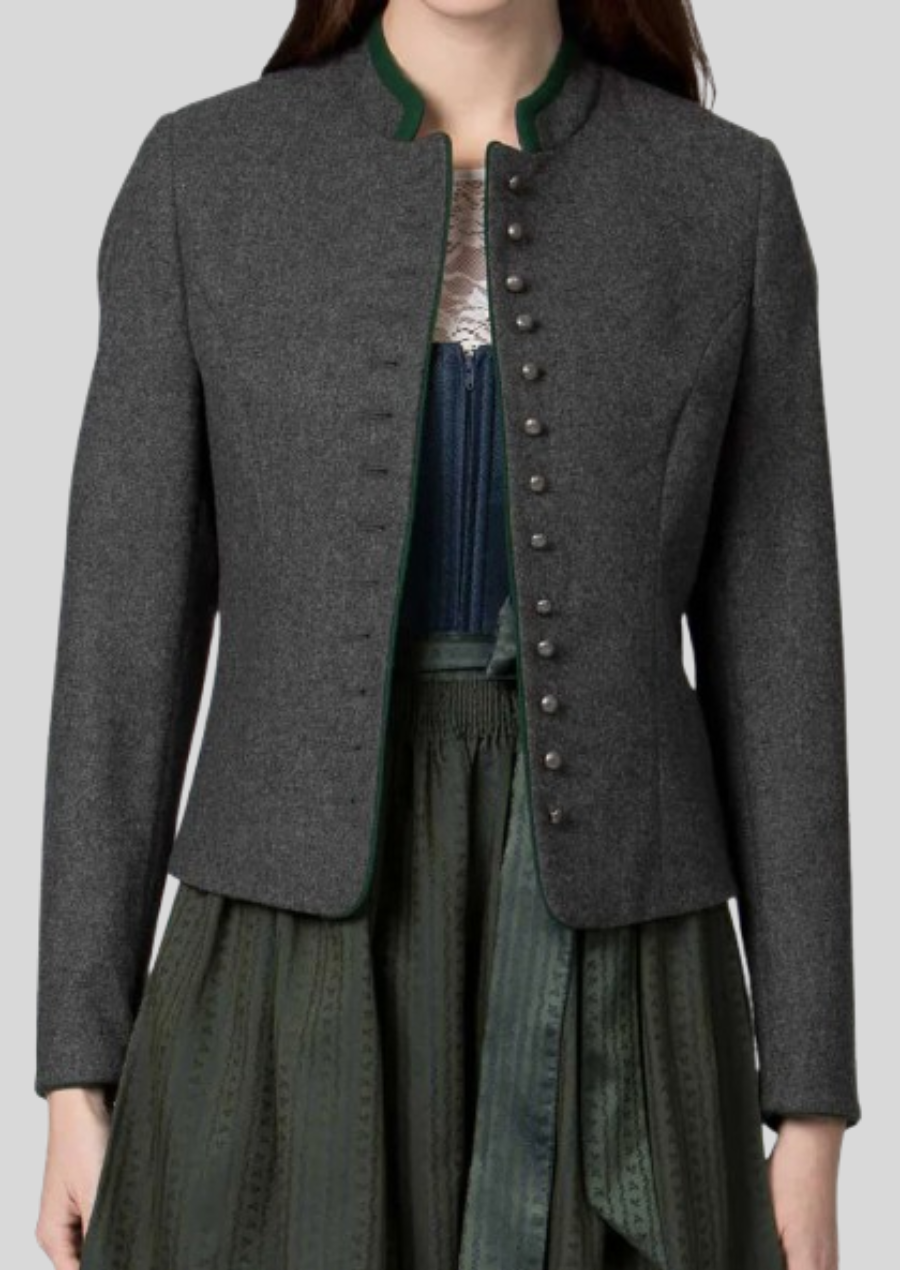 Timeless women’s wool coat blending heritage with modern sophistication.