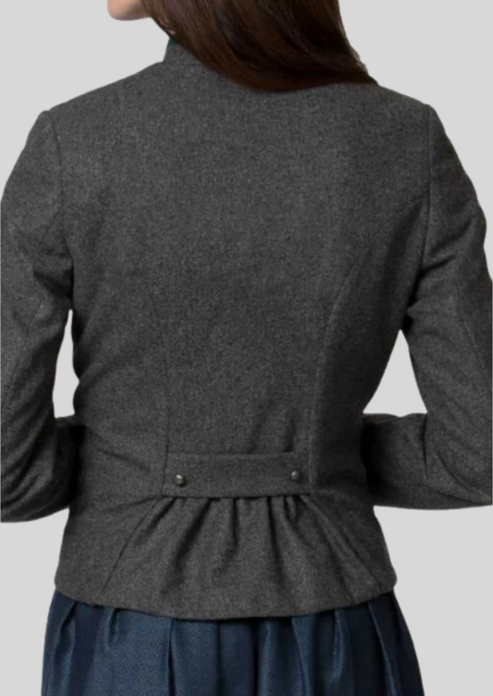 Classic women's wool coat, perfect for Oktoberfest and cultural events.