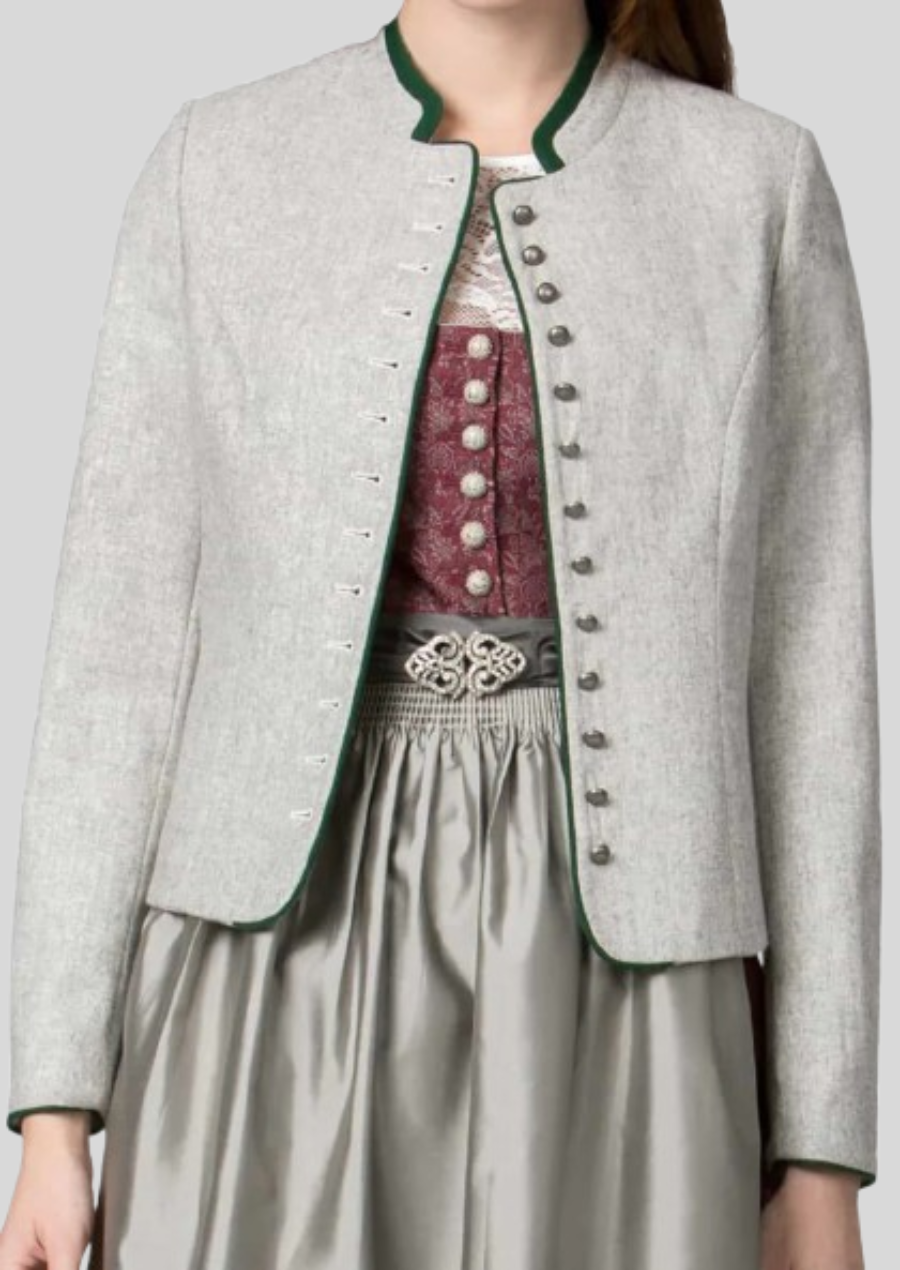 Elegant Trachten jacket blending Alpine tradition with modern fashion.