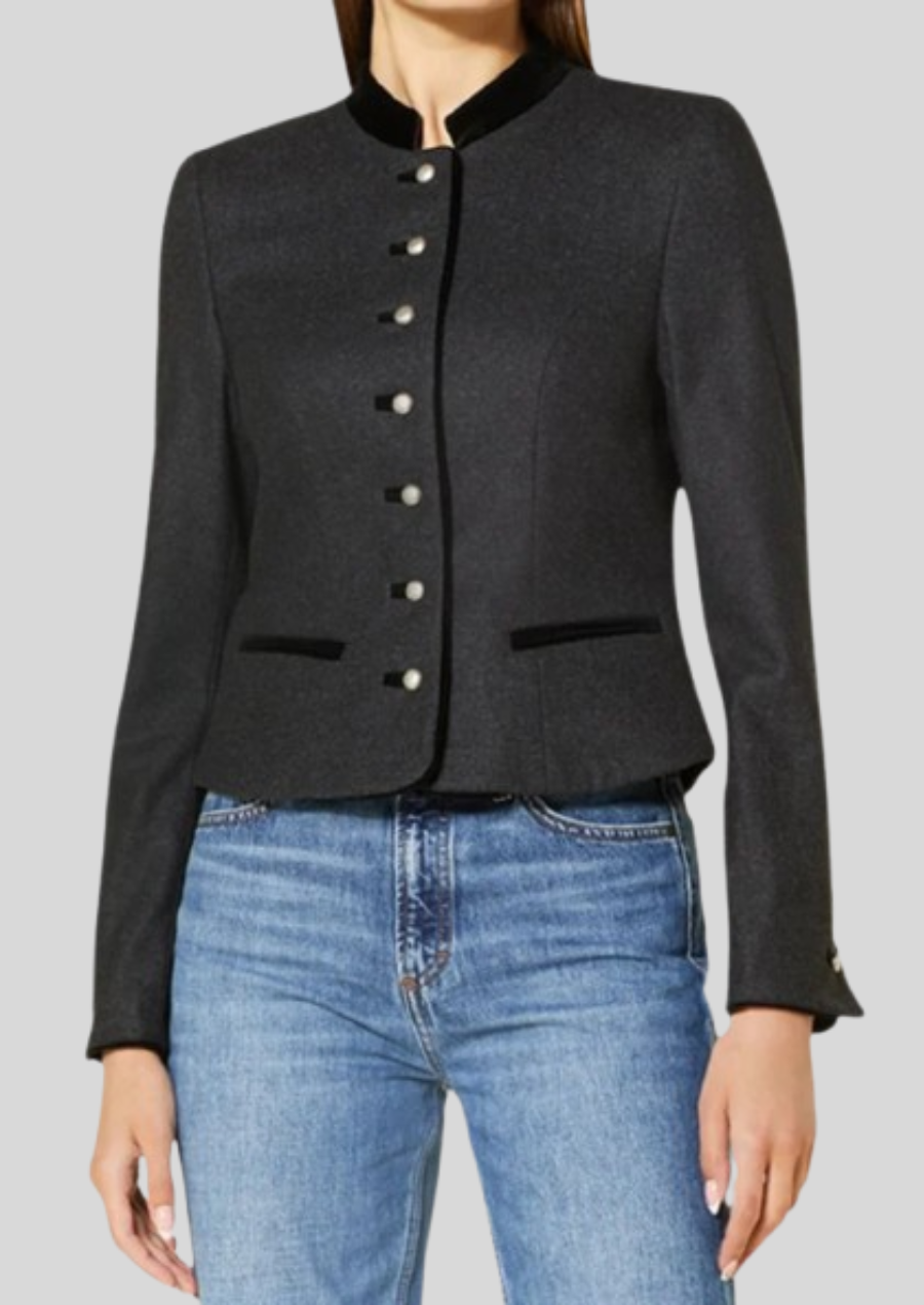 Authentic Bavarian wool blazer, perfect for Oktoberfest and cultural events.