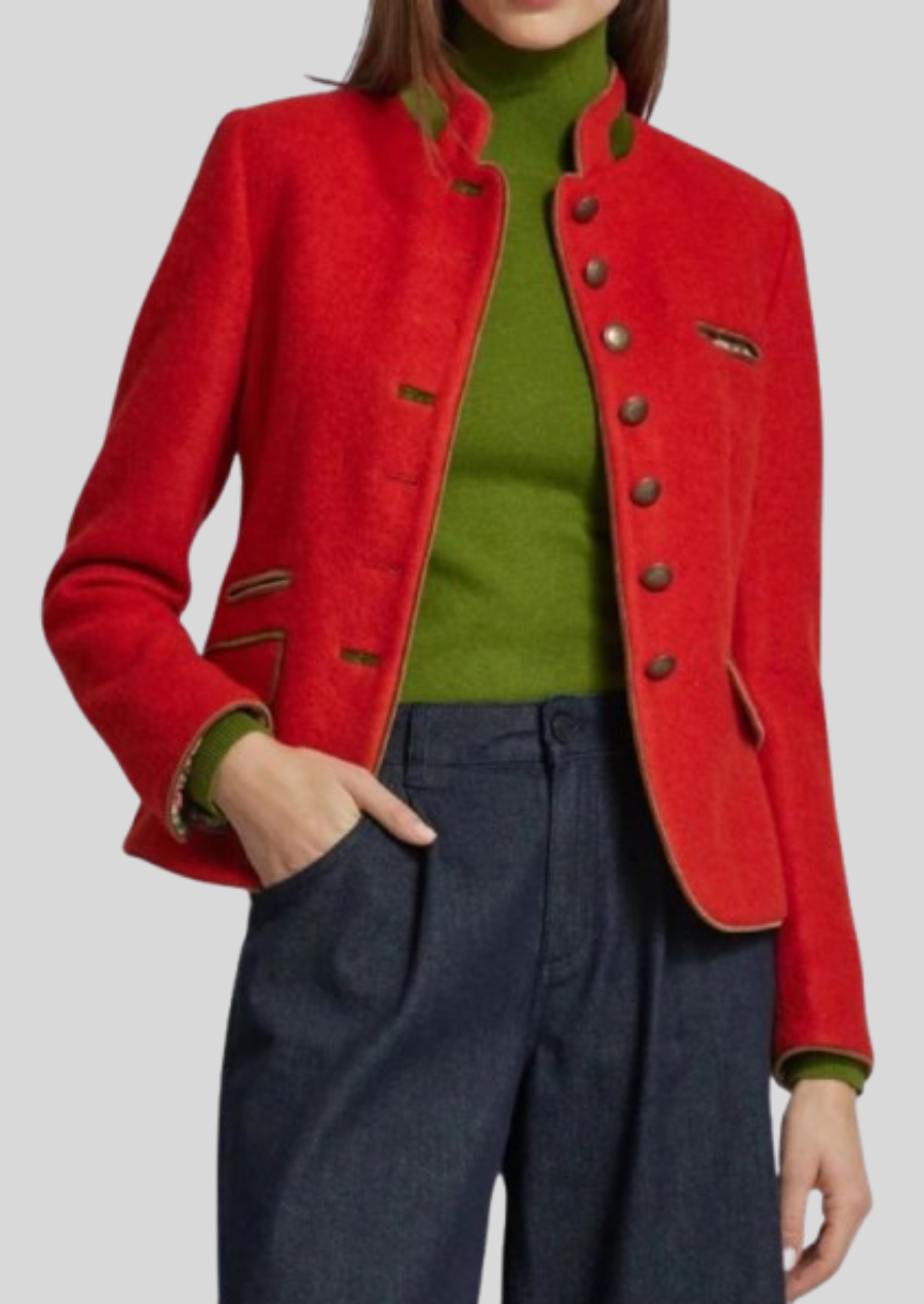 Authentic Alpine-style wool jacket crafted for warmth and sophistication.