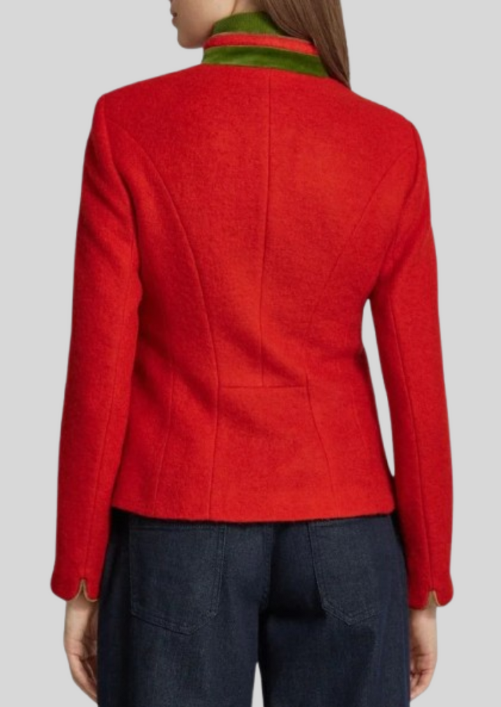 Timeless women’s wool jacket blending heritage with modern fashion.