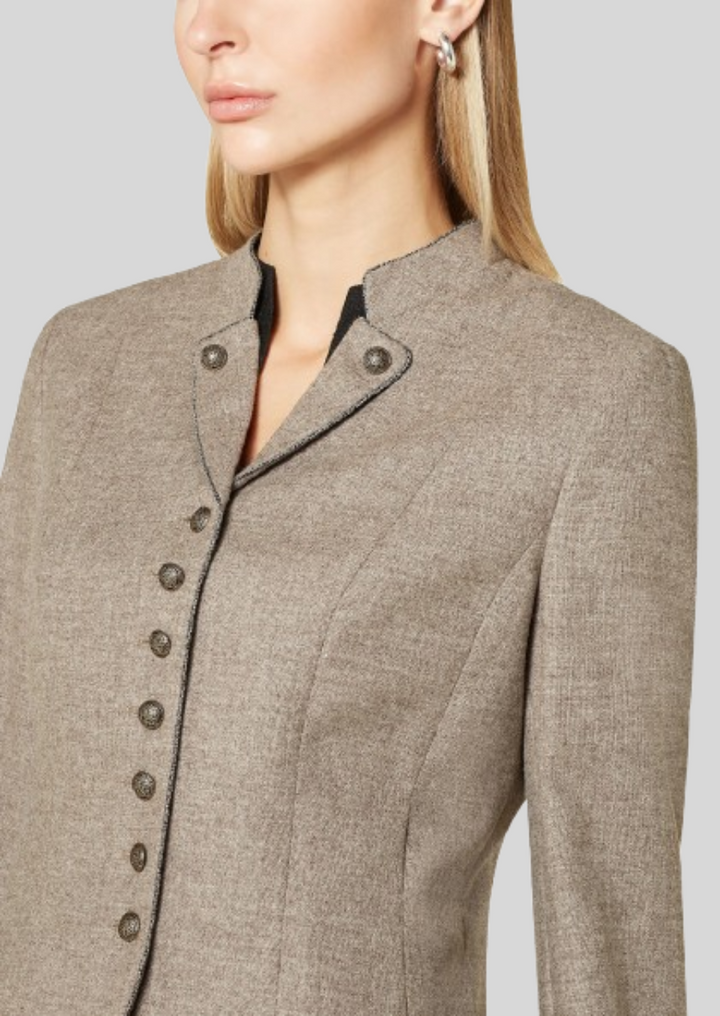 Classic Bavarian wool blazer for women, crafted for warmth and style.