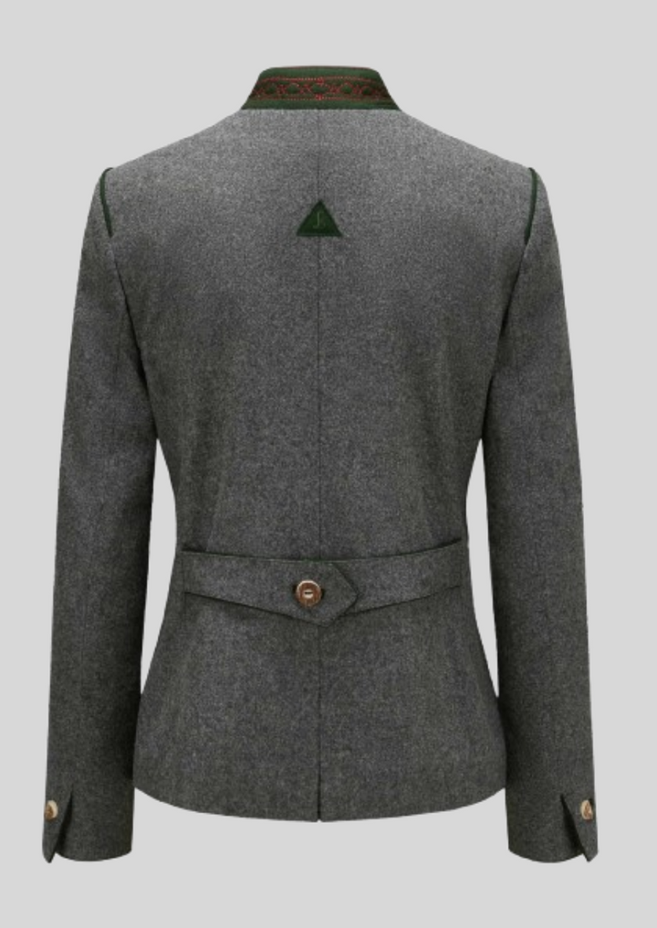 Authentic Bavarian wool blazer for women, perfect for Oktoberfest celebrations.