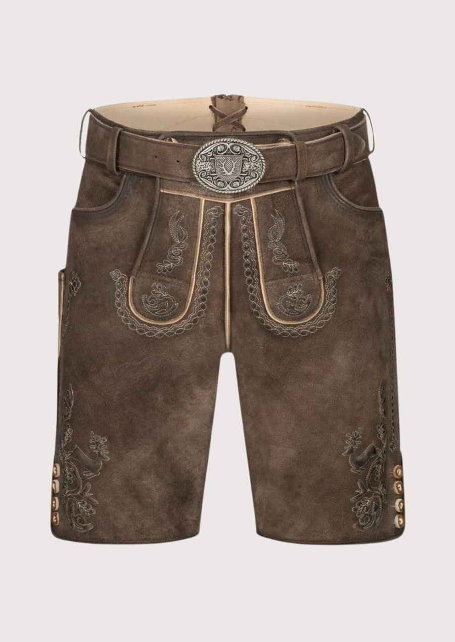 Authentic men's lederhosen made from premium leather, perfect for Oktoberfest and Bavarian cultural events.
