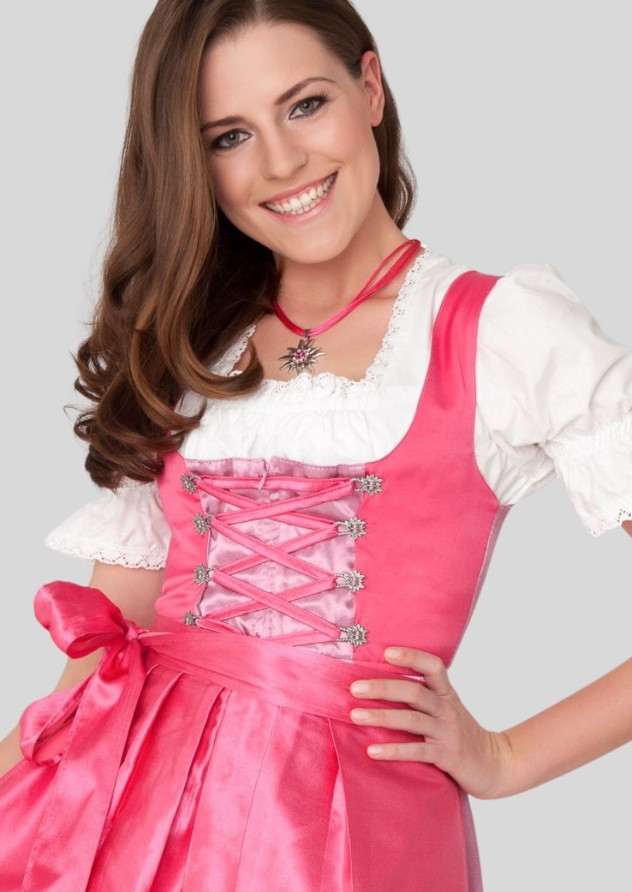 Bold & Playful Pink Dirndl – Sexy Elegance with a Touch of Fun