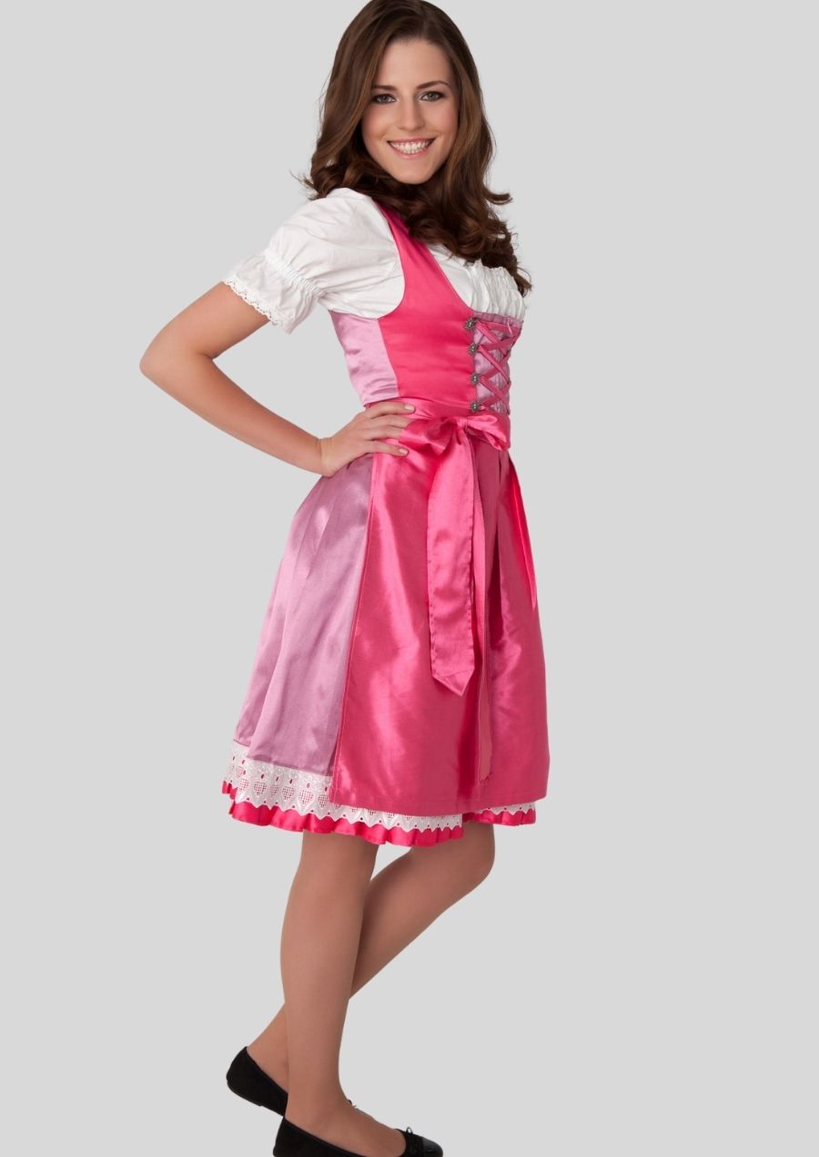 Bold & Playful Pink Dirndl – Sexy Elegance with a Touch of Fun