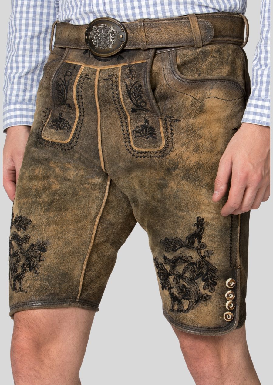 Lightweight Summer Lederhosen Breathable & Stylish Side Pose