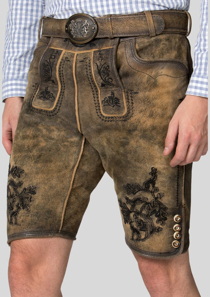 Lightweight Summer Lederhosen Breathable & Stylish Side Pose