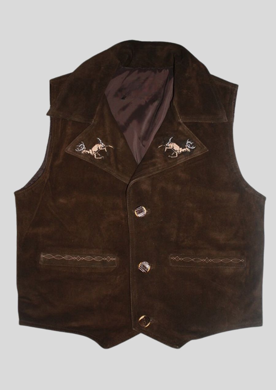 Luxurious Suede Oktoberfest Vest – Stylish & Comfortable