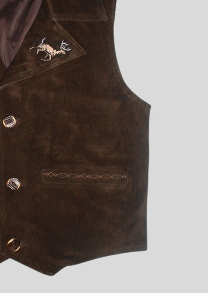 Luxurious Suede Oktoberfest Vest – Stylish & Comfortable