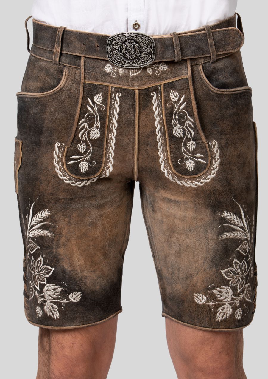 Short German Lederhosen Light Brown