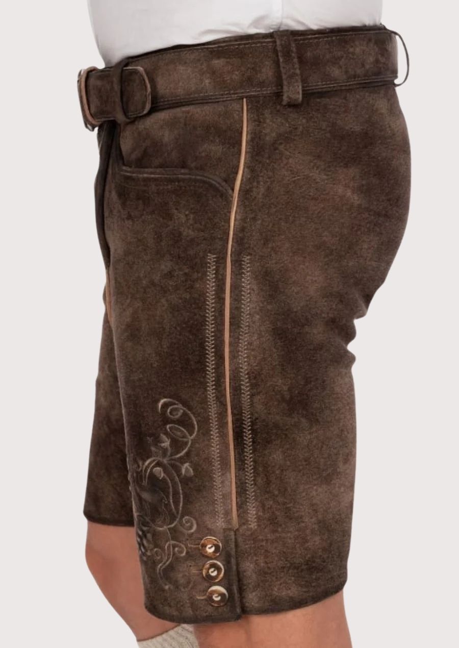 Authentic 2025 Lederhosen for men, offering traditional Bavarian style with luxury leather and detailed embroidery for cultural events.