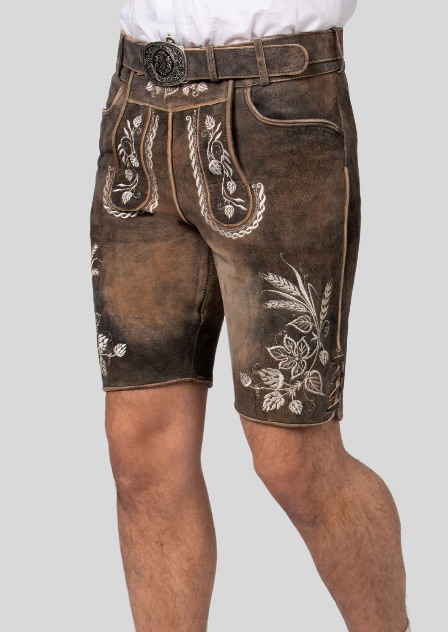 Short German Lederhosen Light Brown