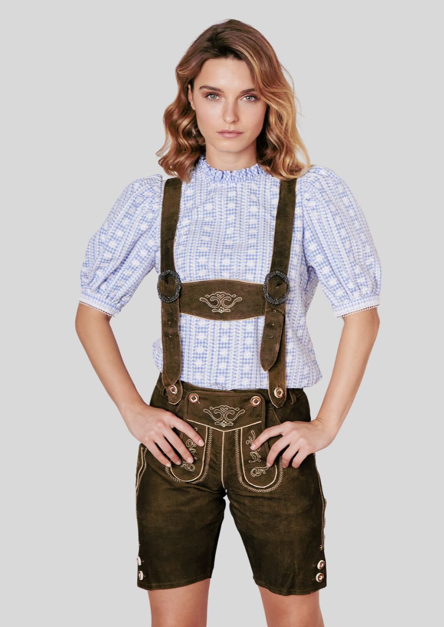 Embrace your inner Viking spirit with our Women's Rugged Lederhosen.  [Optional: Briefly mention design elements inspired by Vikings, e.g., weathered leather, bold stitching]  These fierce and functional trousers are perfect for channeling your inner warrior and celebrating in style.  [Optional: Mention if there are different styles available] Find your perfect pair and embark on an unforgettable adventure.