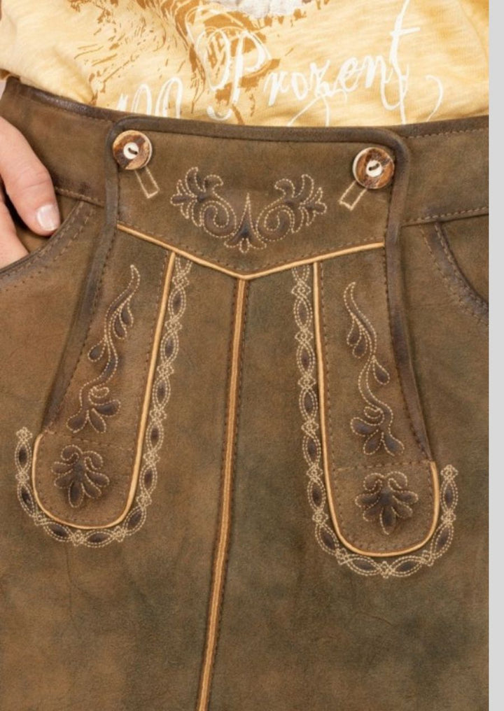 Invest in quality that endures with our Genuine Leather Long-Lasting Lederhosen Skirt.  