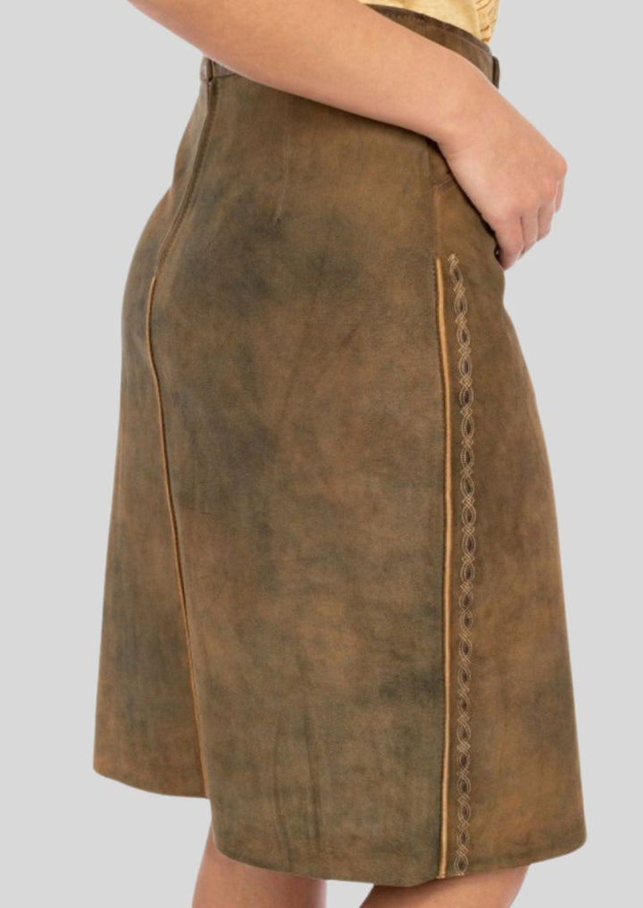 Look and feel your most confident at every celebration with our Genuine Leather Lederhosen Skirt. 