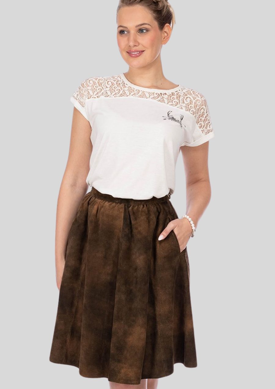 Showcase your unique style and celebrate Bavarian tradition with our Women's Lederhosen Skirt.