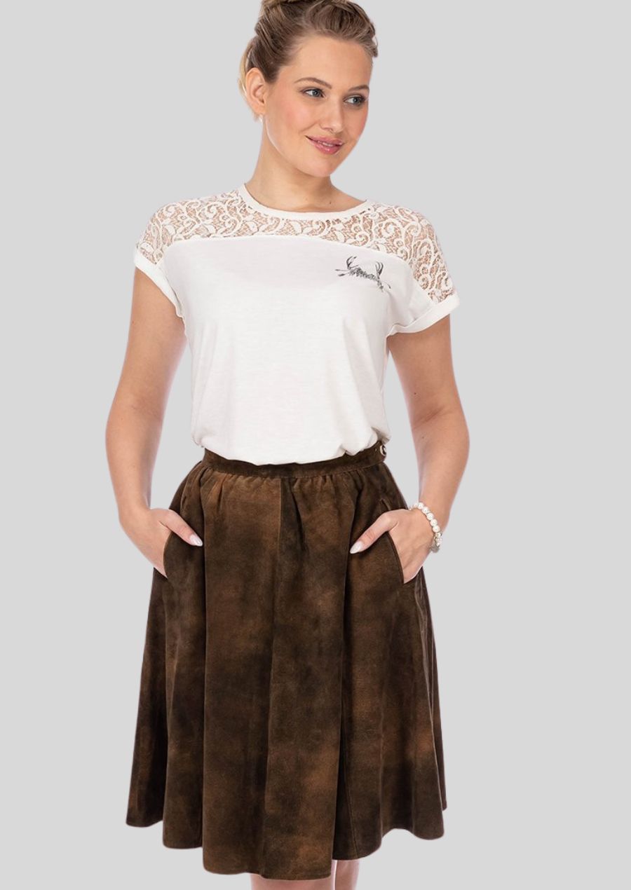 Embrace the spirit of Bavaria with our stylish Women's Lederhosen Skirt!**  This unique piece combines the rich heritage of lederhosen with a flattering feminine design.