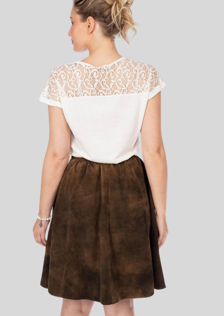 Celebrate in style with a twist! The Women's Lederhosen Skirt offers a modern take on a cherished Bavarian tradition. Crafted with high-quality materials  (mention material)  and meticulous attention to detail, this skirt embodies the spirit of celebration. Turn heads and create lasting memories.