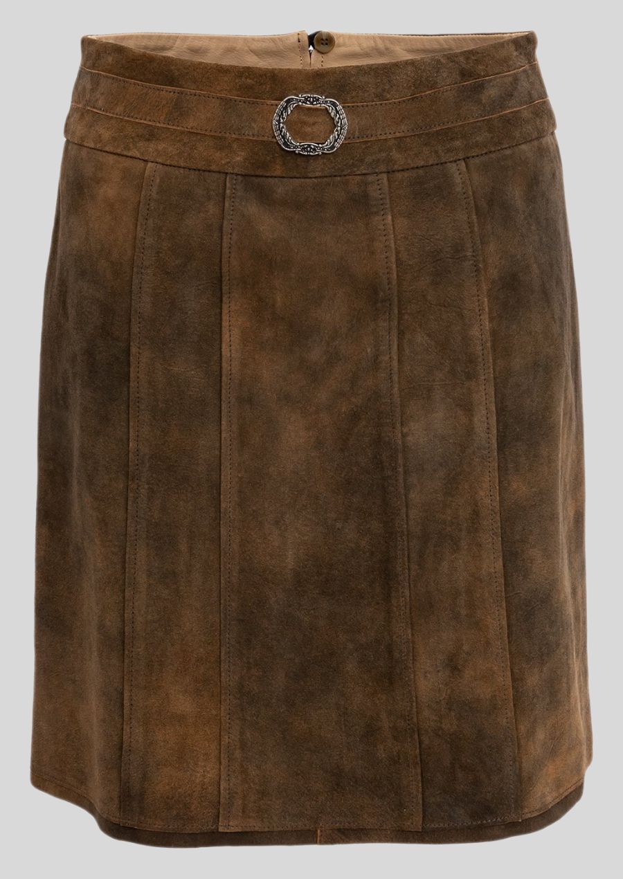 Embrace your edgy side with our Embroidered Lederhosen Skirts.  [Optional: Briefly mention a specific design element that contributes to the edgy look]  These unique skirts combine classic Bavarian inspiration with a modern, head-turning design. 