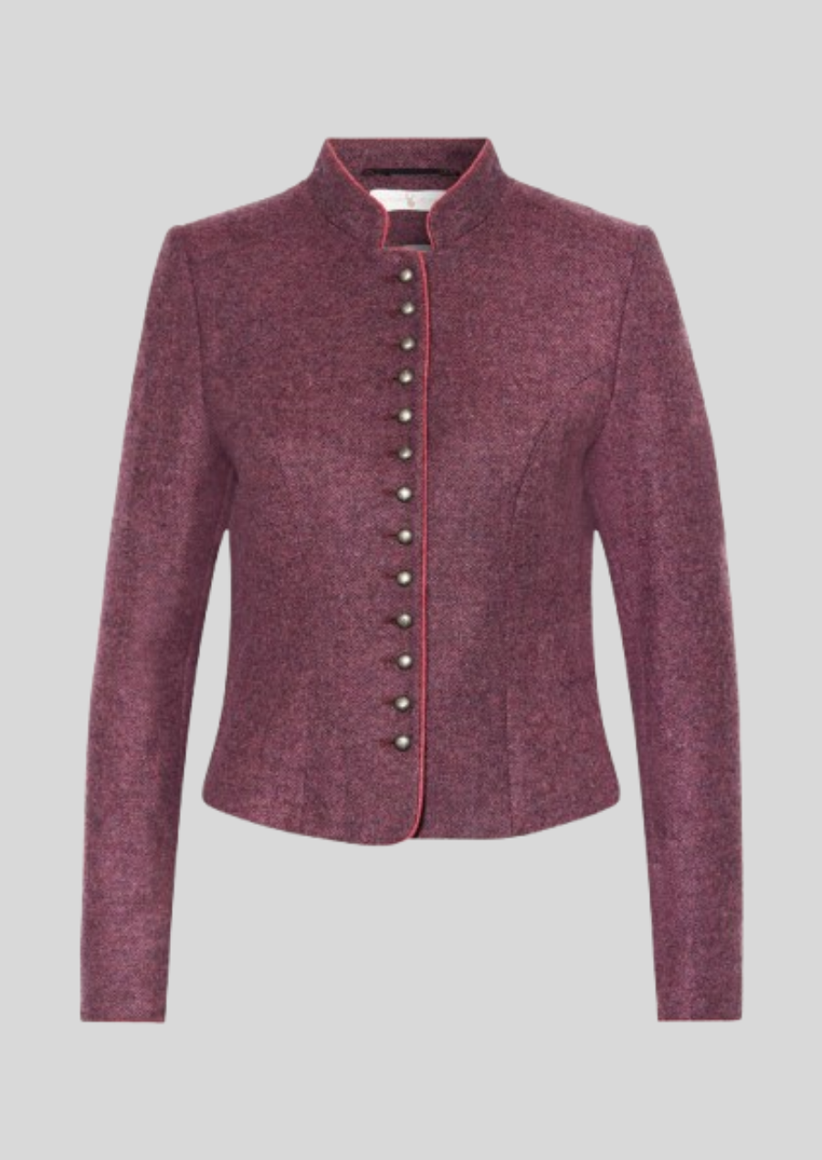 Elegant ladies’ Oktoberfest wool jacket with classic Bavarian embroidery.