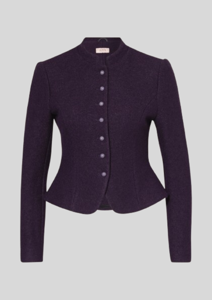 Women's elegant wool Oktoberfest jacket with Bavarian embroidery and tailored fit.