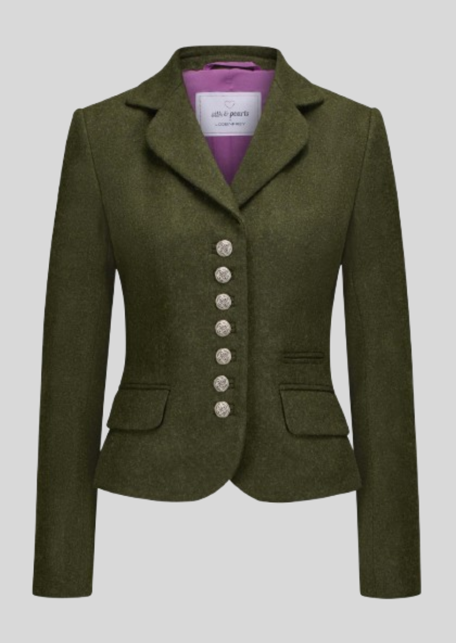 Oktoberfest traditional wool jacket for women with classic Bavarian embroidery.