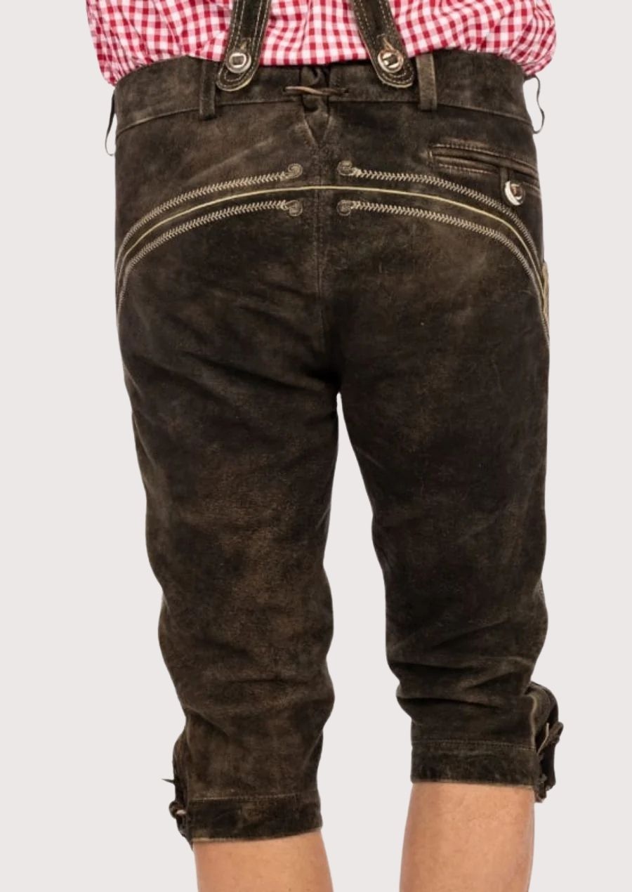 High-quality leather men's Bundhosen with custom adjustable fit for outdoor use