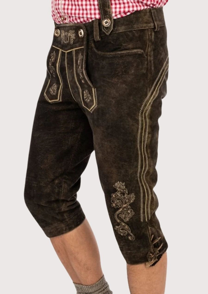 Men's winter Bundhosen with adjustable leather straps and comfortable fit