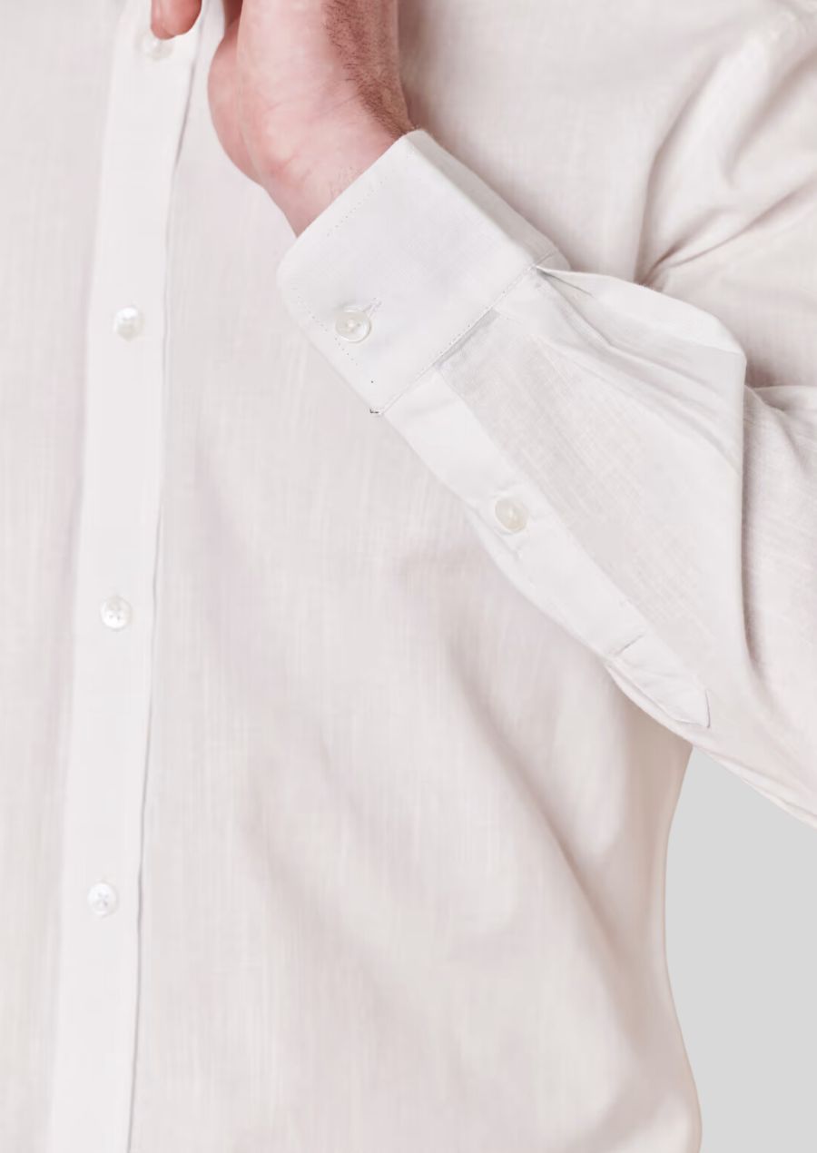 Crisp Comfort: Men's Alpine Pleated White Shirt in Premium Cotton: Highlights the crisp white color and comfortable material.