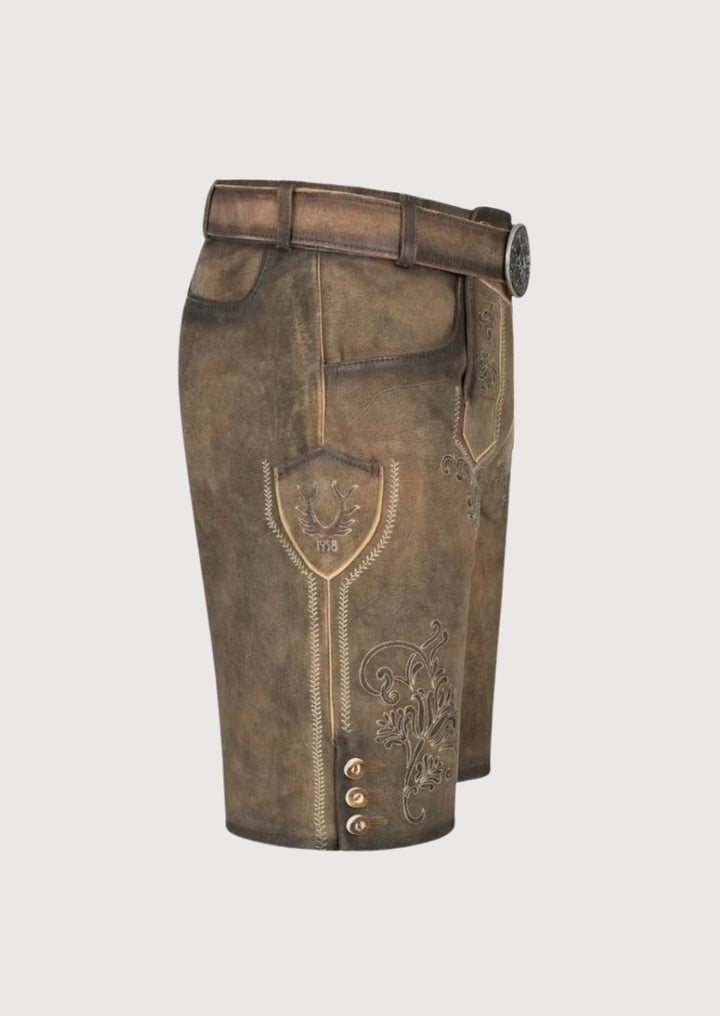 Rustic taupe lederhosen traditional Oktoberfest wear