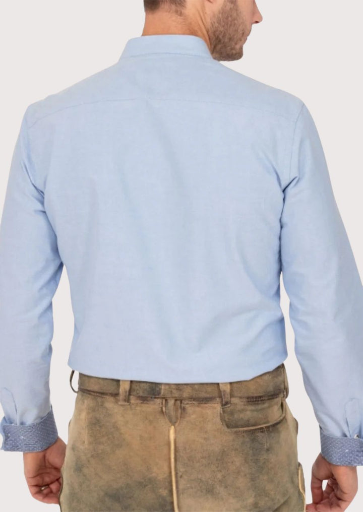 Authentic German Style Shirt for Men – Versatile Blue Trachten Design
