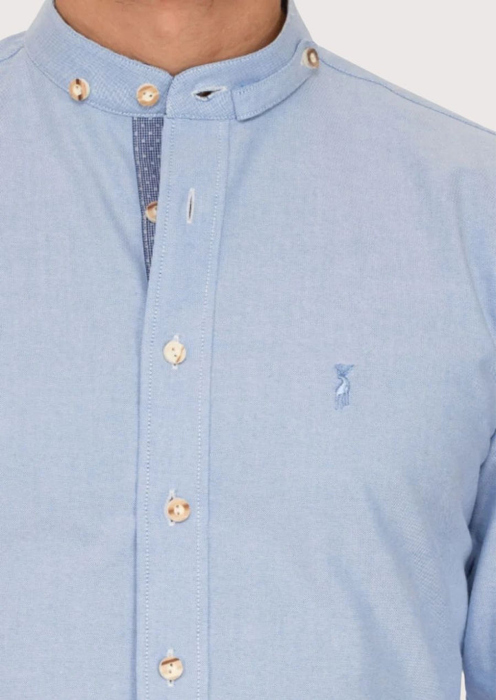 Stylish Blue Trachten Shirt for Men – Perfect for Oktoberfest and Cultural Events