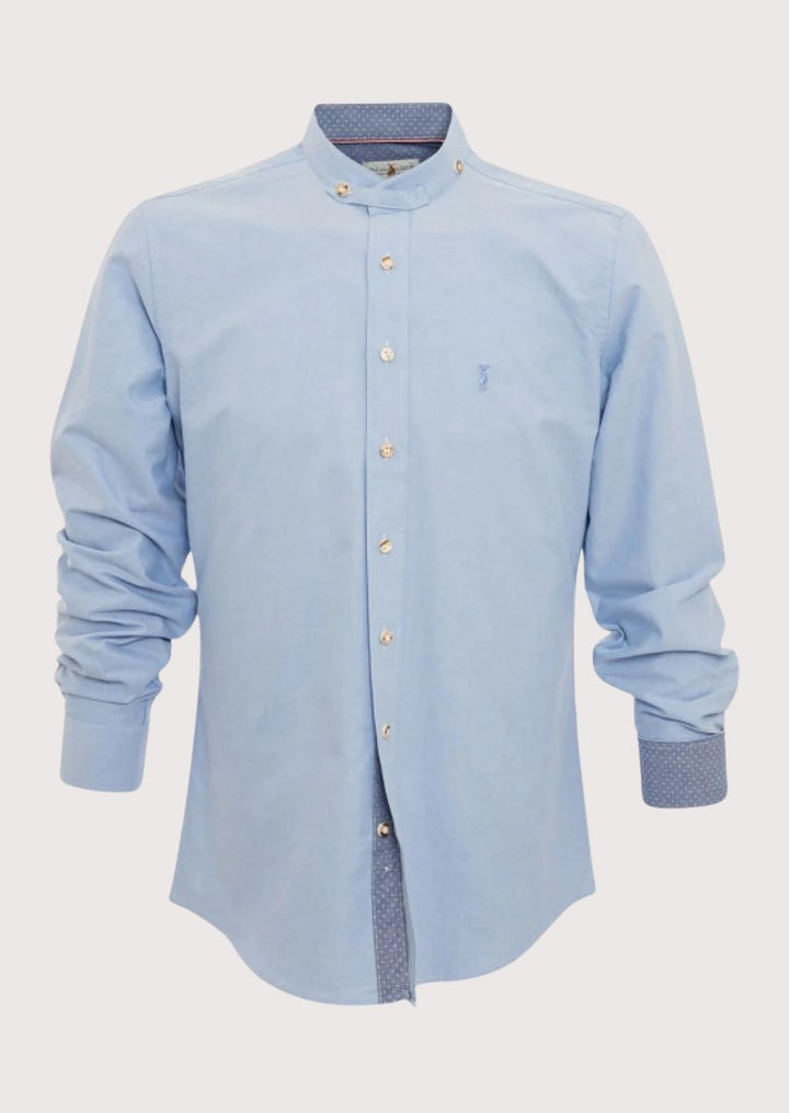 Authentic Trachten Shirt for Men in Blue – Traditional German Bavarian Style
