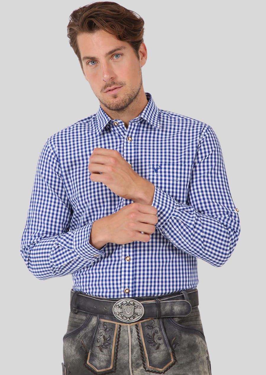 Embrace Bavarian tradition and timeless style with a Men's Classic Checkered Blue Shirt. This versatile shirt, crafted with comfort and quality in mind, is the perfect way to add a touch of European flair to your wardrobe.