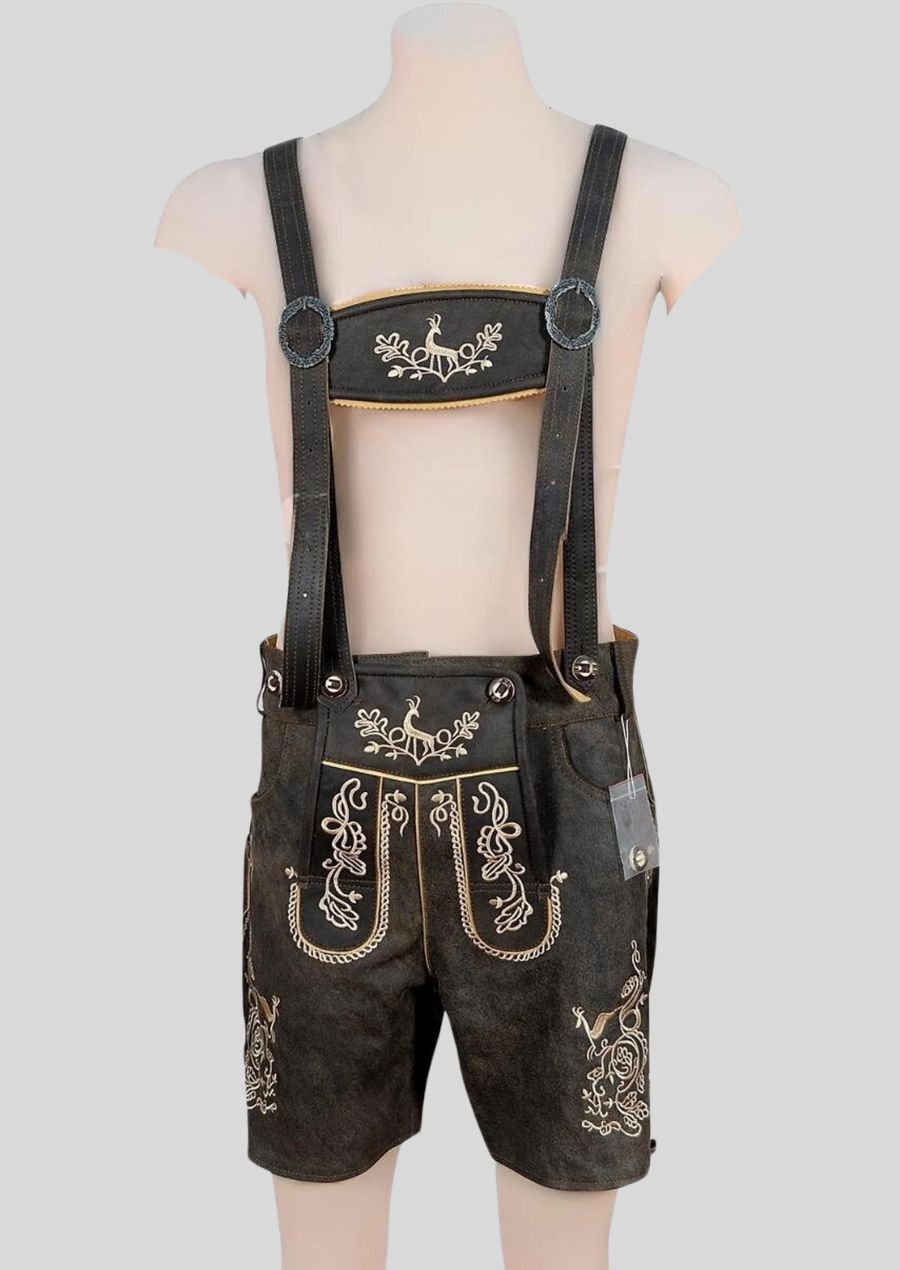 Embrace modern sophistication with our Bavarian Style Lederhosen in Chic Black. These aren't your typical lederhosen; they're a bold statement piece that combines tradition with contemporary style.