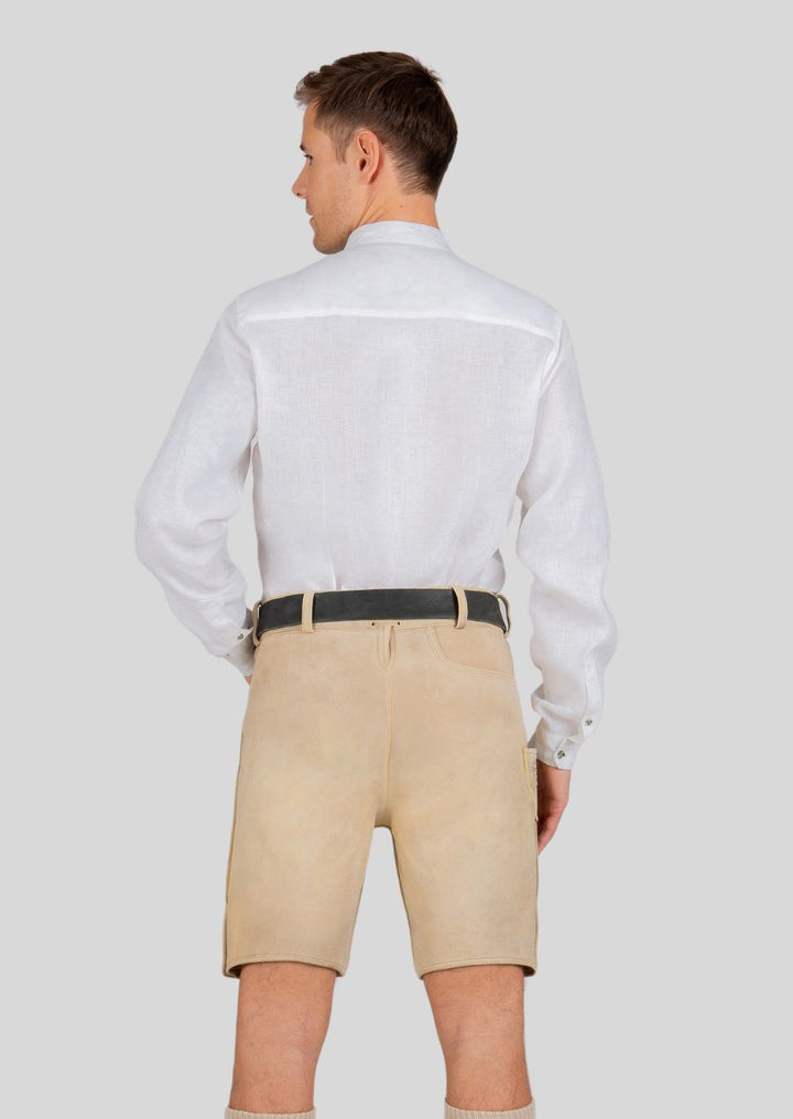 Celebrate Heritage Breathable Men's Lederhosen for Festivals Back Side Pose