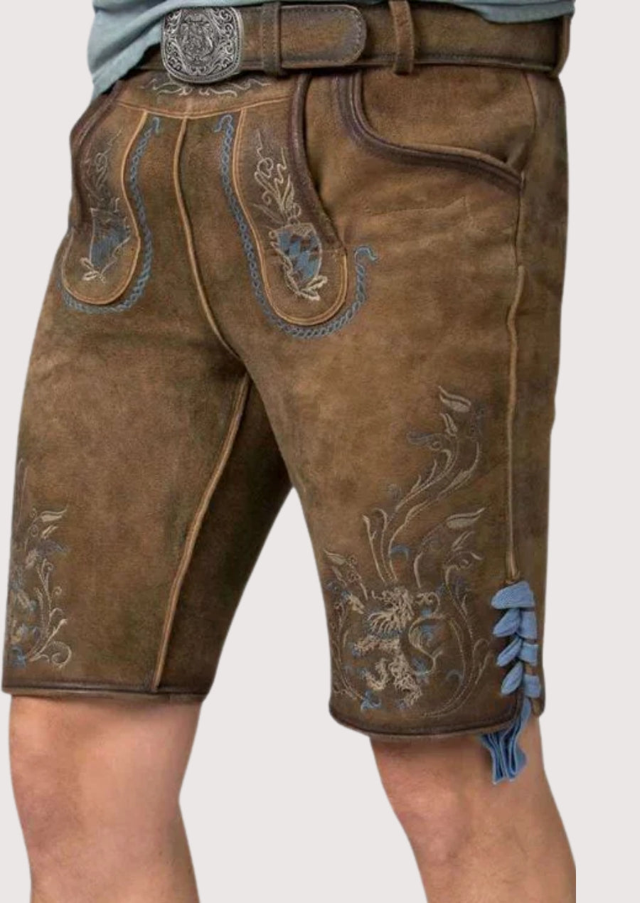 Bavarian rustic brown lederhosen festival wear