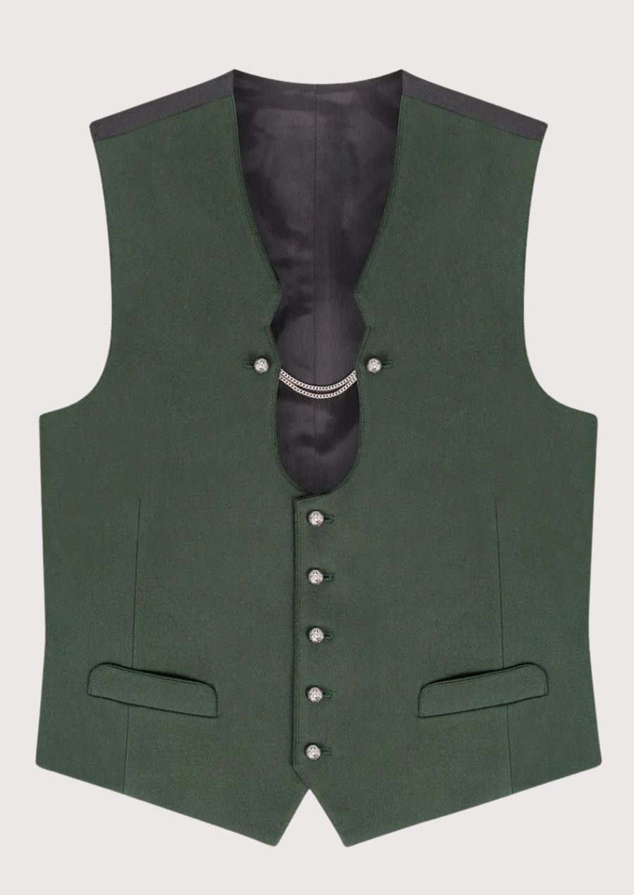 Classic Bavarian vest for men featuring intricate button detailing and timeless alpine style, ideal for Oktoberfest celebrations.