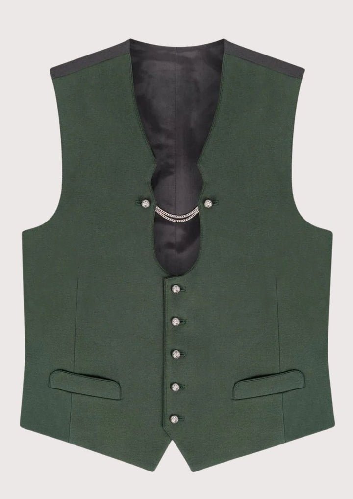 Classic Bavarian vest for men featuring intricate button detailing and timeless alpine style, ideal for Oktoberfest celebrations.
