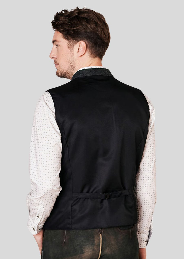 Classic Black Trachten Waistcoat – Timeless Bavarian Charm