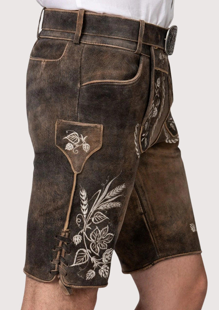 Classic brown lederhosen Alpine folk style design