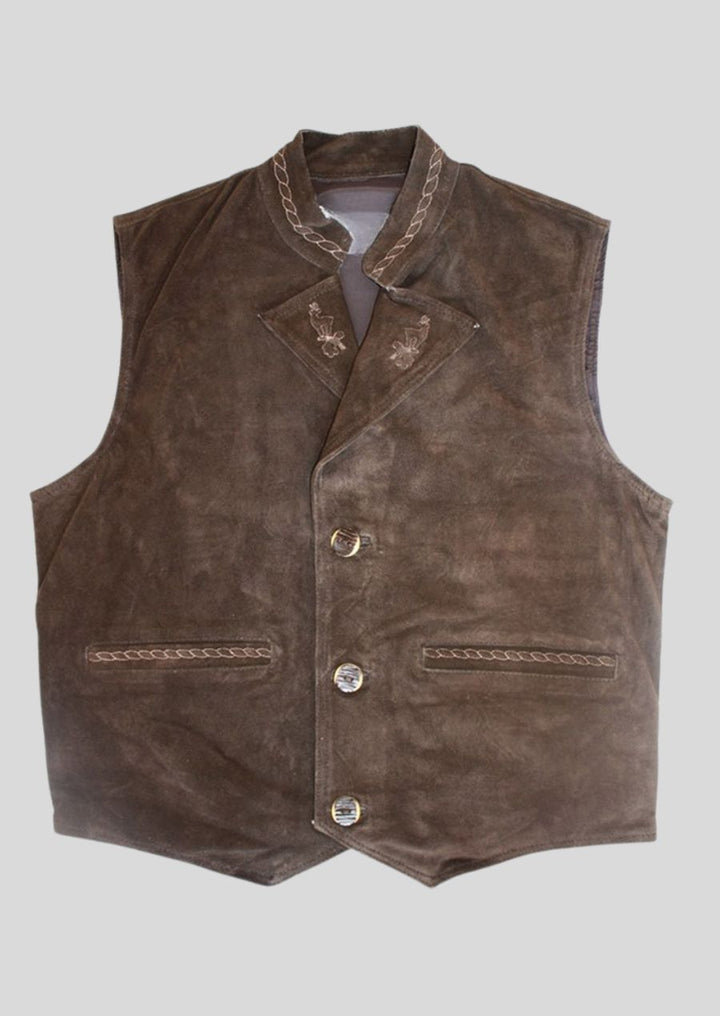 Classic Suede Leather Vest – Elevate Your Oktoberfest Look