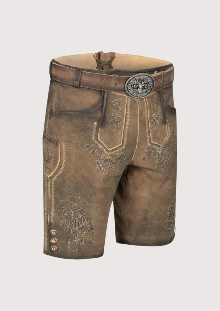 Vintage taupe lederhosen authentic Bavarian shorts