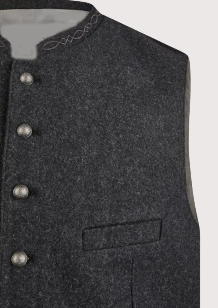 Men's wool vest with traditional Bavarian charm for festive occasions