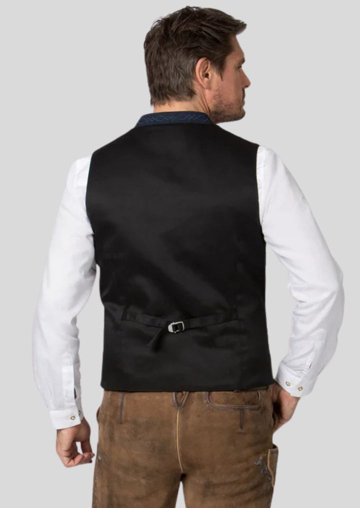 Heritage Blue Trachten Vest – Authentic Alpine Craftsmanship